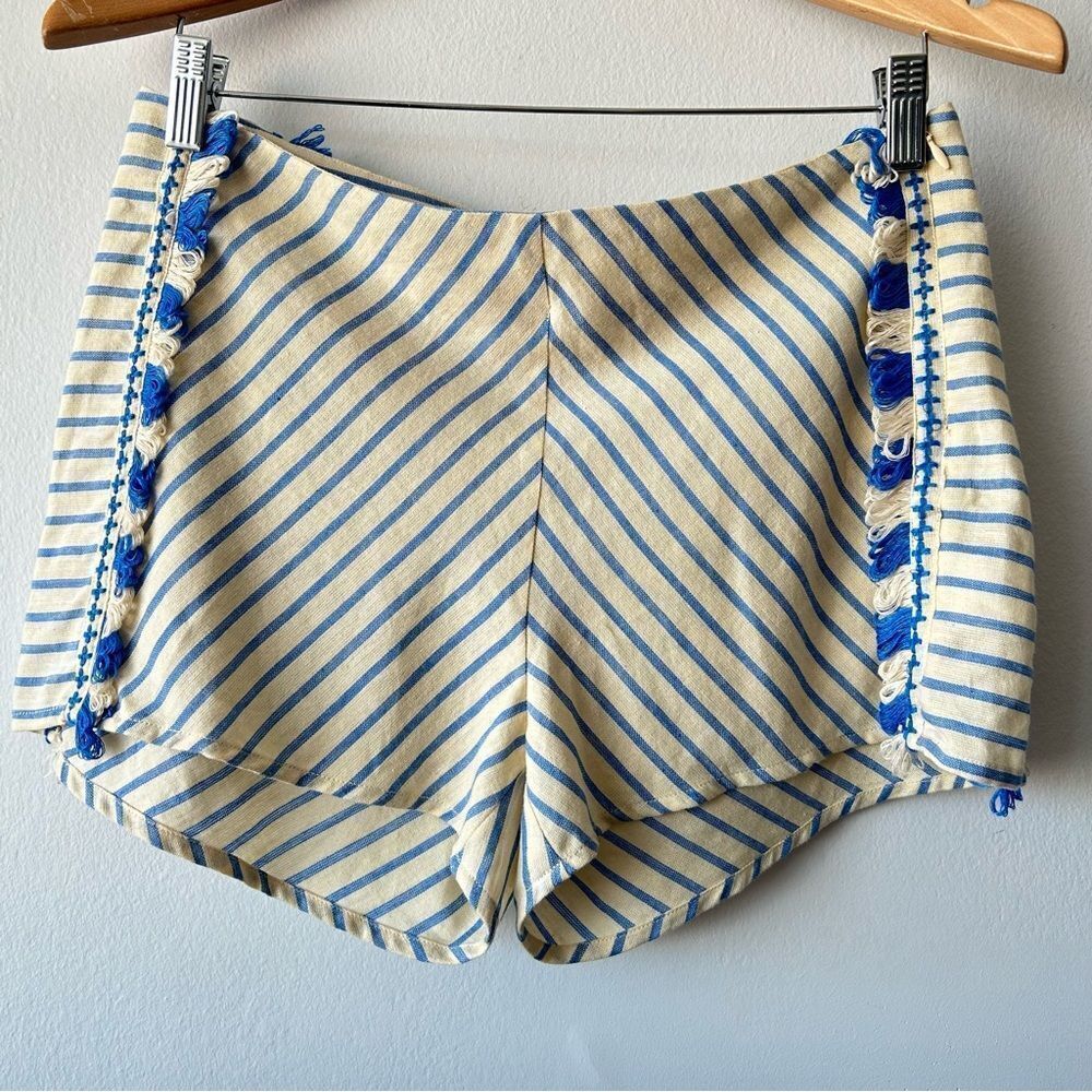 Dodo Bar Or Cotton shorts with pom-pom detail Striped Blue and Cream